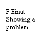 Text Box: P Einat Showing a problem

